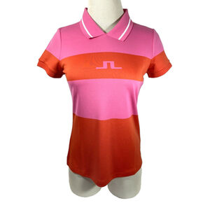 NWT J.Lindeberg Short Sleeve Adissa Golf Polo in Pop Pink Sz S